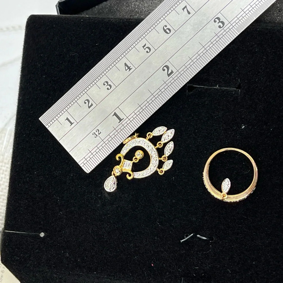 Technibond 18K Gold-Bonded Matching Set: Necklace (16-18”), Earrings & Ring - Picture 11 of 15